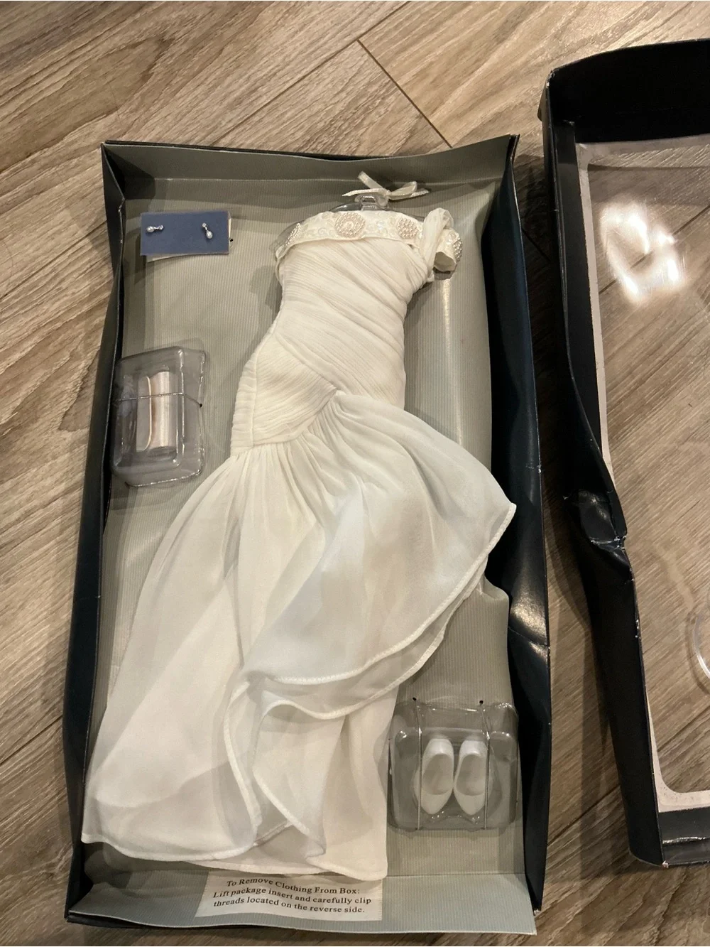 NIB Franklin Mint Princess Diana Doll White Chiffon Gown Outfit